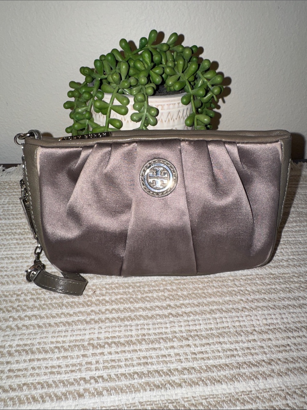 Tory Burch Satin Wristlet